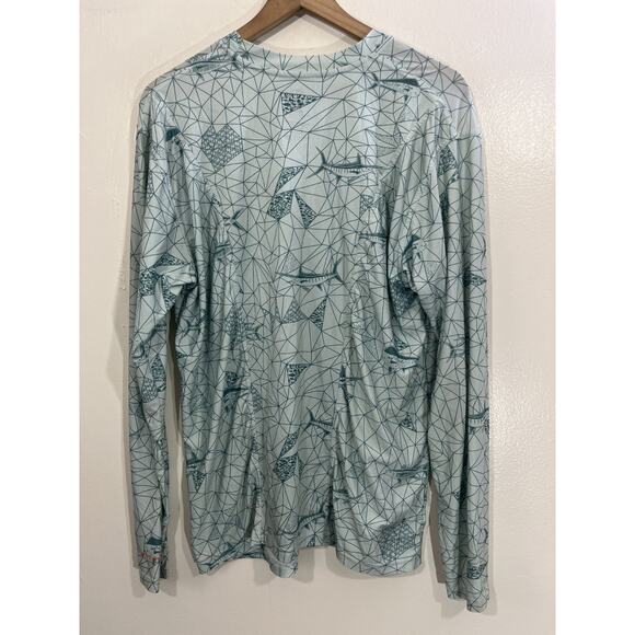 AFTCO Prisma Performance Shirt Size S Fishing UPF Mahi Mahi Geometric Dad Tuna - Picture 2 of 12